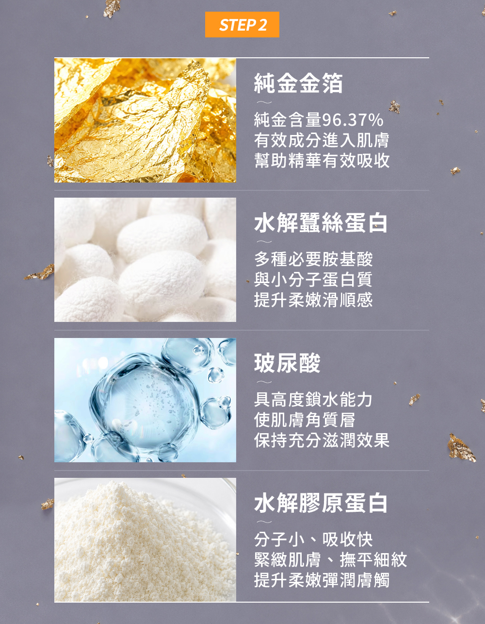 產品4成分功效，黃金賦活